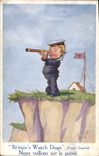 Vintage Postcard Fantaisie Illustrator Child We take care on the fatherland Cost guards Marin