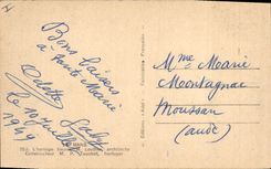 Vintage Postcard Flowers Le Mans flowered Clock