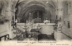 Vintage Postcard Saint Gilles the crypt Tomb of the Great Saint Gilles