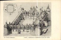 Vintage Postcard Castle of Assier in 1680