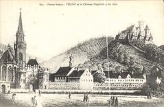 CPA Thann et le chateau Engelsburg en 1600 