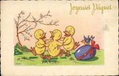 CPA Poussins Paques 