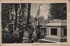 Vintage Postcard Militaria Allein Ureberrecht und Verlag Optiker Buttner Gletiwitz High Silesia 46 eme division of Alpine hunters 1920