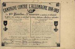 Vintage Postcard Militaria Alpine hunters Countryside against Germany 23rd battalion of hunters