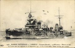 Vintage Postcard Bateau Freedom Armours squadron destroyed in roads of Toulon