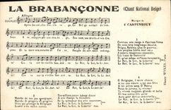 Vintage Postcard Brabanconne national Song Belgian Campenbout