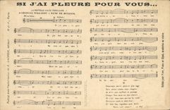 Vintage Postcard If I have cry for you Georges Millandy Rene de Buxeuil