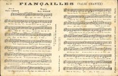 Vintage Postcard Fiancailles Waltzes chantee