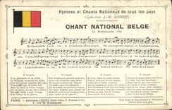 Belgian Vintage Postcard national Song Brabanconne