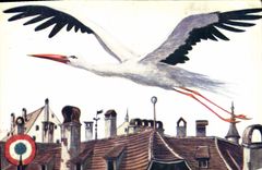 Vintage Postcard Folklore Alsace Igor Stork of Alsace