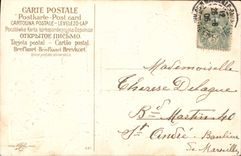 Vintage Postcard Fantasy Flowers Dove Clover