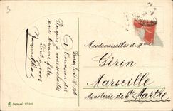 Vintage Postcard Fantasy Flowers Easter Woman