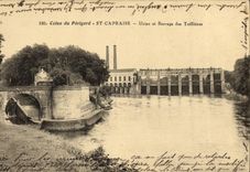 Vintage Postcard Electricite Perigord St Capraise Machines and stopping of Tuillieres