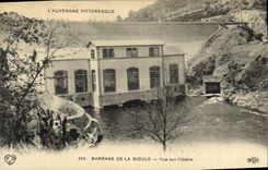 Vintage Postcard Electricity Stopping of Sioule Seen on the factory
