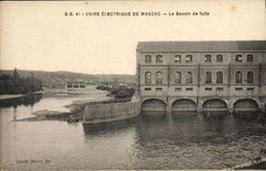 Vintage Postcard Electricite Machines electric of Mauzac the basin of escape