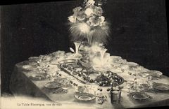 Vintage Postcard Electricity the electric table seen of night