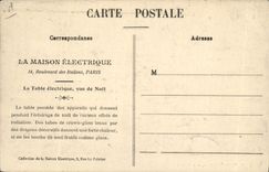 Vintage Postcard Electricity the electric table seen of night