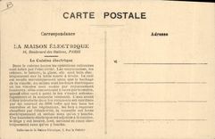 Vintage Postcard Electricity the electric house Street the Paris Furrier electric kitchen
