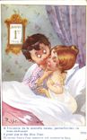 Vintage Postcard Fantasy Illustrator Right Children New Year's Day