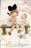 Vintage Postcard Fantaisie Illustrator Children Angel tell your stories has my mom