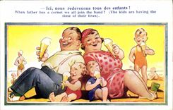 Vintage Postcard Fantaisie Illustrator Here we all become again of the Glace children