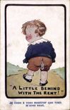 Vintage Postcards Fantaisie Illustrator Child A little behind with the rent