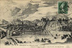 Vintage Postcard Orange with the Middle Ages