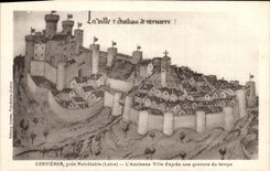 Vintage Postcard Cervieres close Noiretable the old city