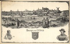 Vintage Postcard Bourges with 15th