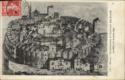 CPA Arles Constructions a l'interieur des arenes pendant le Moyen Age 