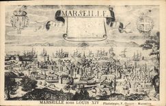 Vintage Postcard Marseilles under Louis XIV