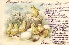 CPA Poussins Escargot 