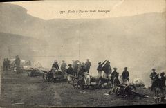 CPA Militaria Chasseurs Alpins Ecole a feu du 80 de montagne