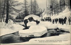 Dauphine Vintage Postcard Militaria Alpine hunters Our Alpine moving of winter in the valley of Clairee