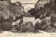 Vintage Postcard Electricity Briançon Blady Bridge and electric factory