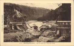 Vintage Postcard Bellegarde Electricity stoppings of the loss of the Rhone