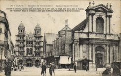 Vintage Postcard Dijon Produce exchange Church Saint Michel