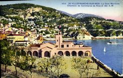Vintage Postcard Villefranche on Sea the harbor station Chamber of commerce of Nice