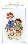 Vintage Postcard Fantaisie Illustrator Children Donald Mc Gill I cuts found has matt