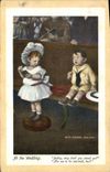 Vintage Postcard Fantasy Illustrator Children At the wedding
