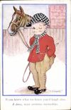Vintage Postcard Fantasy Illustrator Child Horse