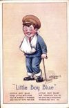 Vintage Postcard Fantasy Illustrator Child Little Boy Blue