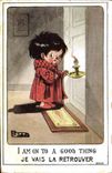 Vintage Postcard Fantaisie Illustrator Child I amndt one to go has good thing