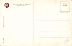 Vintage Postcard Fantasy Automobile Illustrator Woman Winter moon