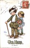 Vintage Postcard Fantasy Illustrator Children The hero