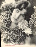 Vintage Postcard Fantasy Flowers of winter Woman