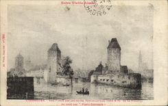 Vintage Postcard Strasbourg part of the old fortifications of the dimension of the covered Bridges
