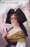 CPA Folklore Alsace Vive la France !