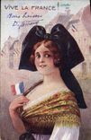 CPA Folklore Alsace Vive la France !