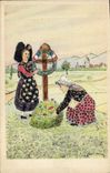 CPA Folklore Alsace A la tombe d'un petit soldat de France Illustrateur